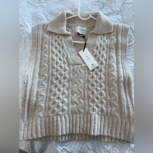 Beige Cable Knit Vest by Zara